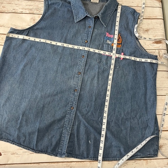 Cartoon Network Scooby-Doo Denim Vest Shirt Vintage 2000s Y2K Size 26/28W - Picture 7 of 9
